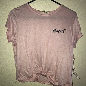 PINK CROP TOP FRENCH PASTRY